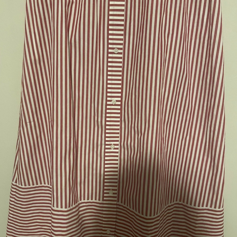Maje Red and White Striped Midi Wrap Skirt - Picture 3 of 6